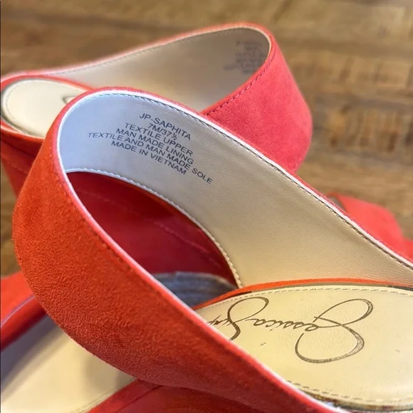 Jessica Simpson like-new orange wedge sandals - Picture 3 of 6